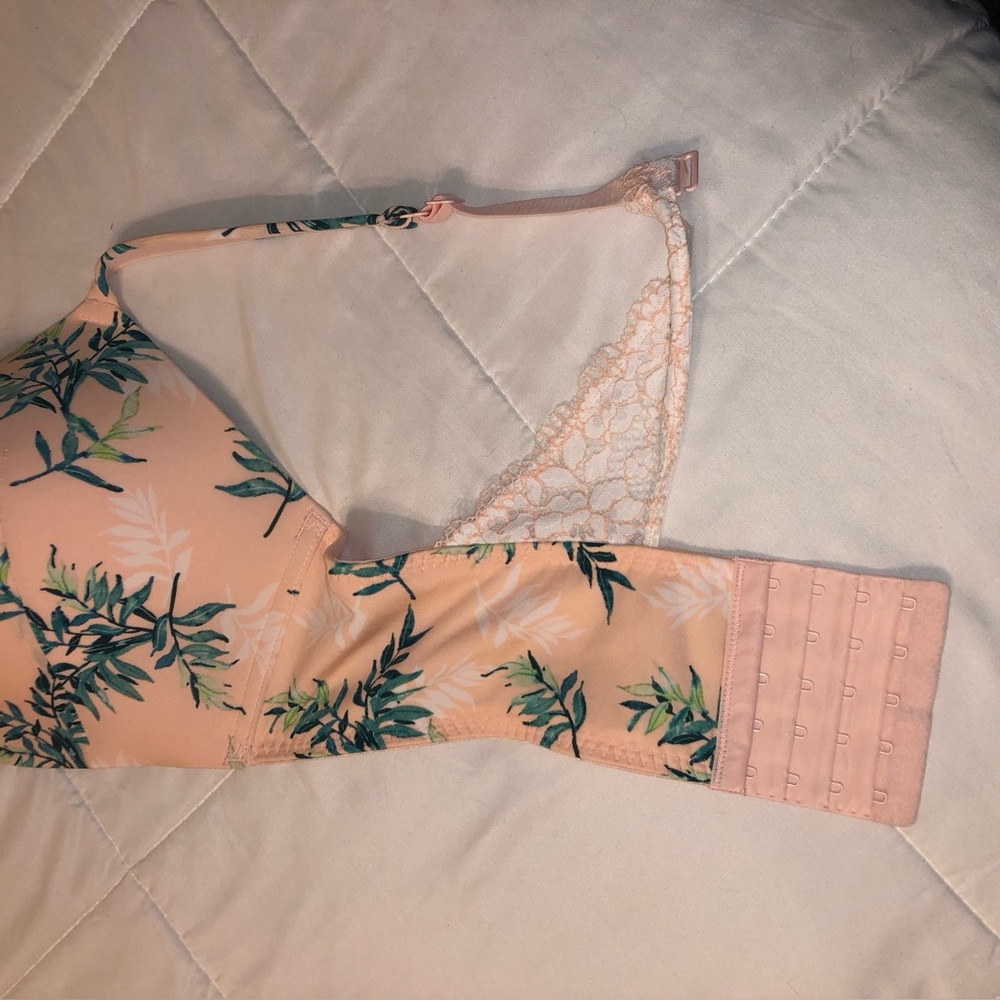 Plunge bra, Floral Peach and Green Bra, Cacique size 42 DD, new without tag - Picture 6 of 9
